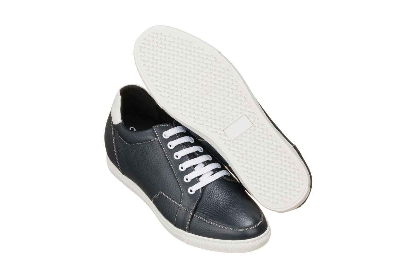 CALTO - K0082 - 2.5 Inches Taller (Dark Blue/White) Tallmenshoes.com