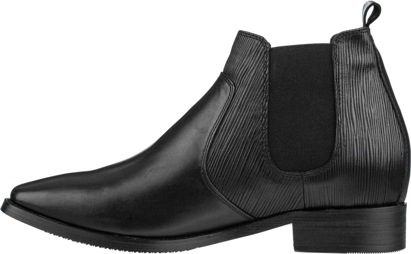 CALTO Black Leather Chelsea Boots - 3 Inches - T54021 Tallmenshoes.com