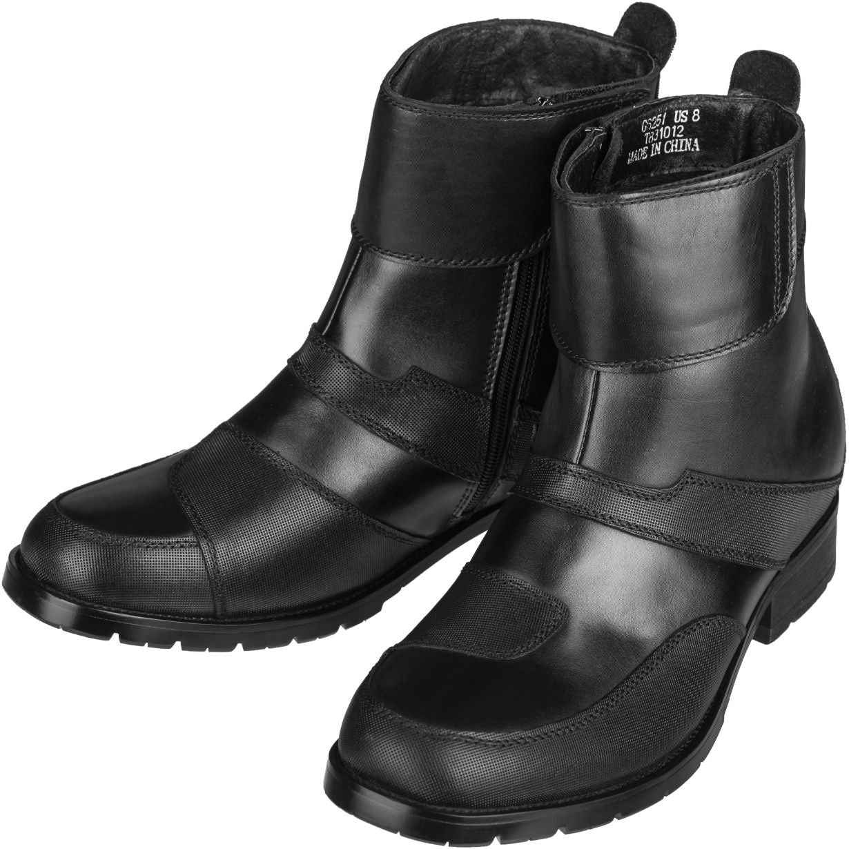 Black CALTO Elevator Motorcycle Boots - 3.3 Inches - G6251 Tallmenshoes.com