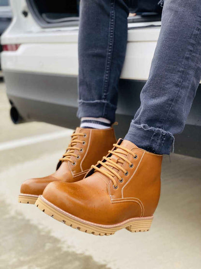 CALTO - S8751 - 3.4 Inches Taller (Brown) Tallmenshoes.com