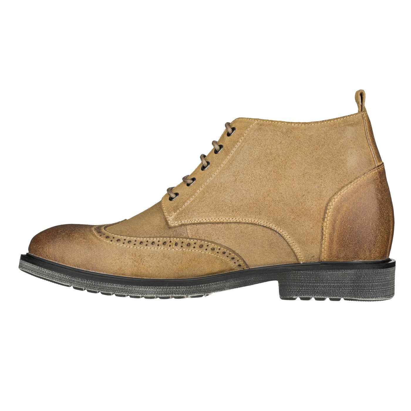 CALTO - S3652 - 3.0 Inches Taller (Light Brown) - Lightweight Tallmenshoes.com