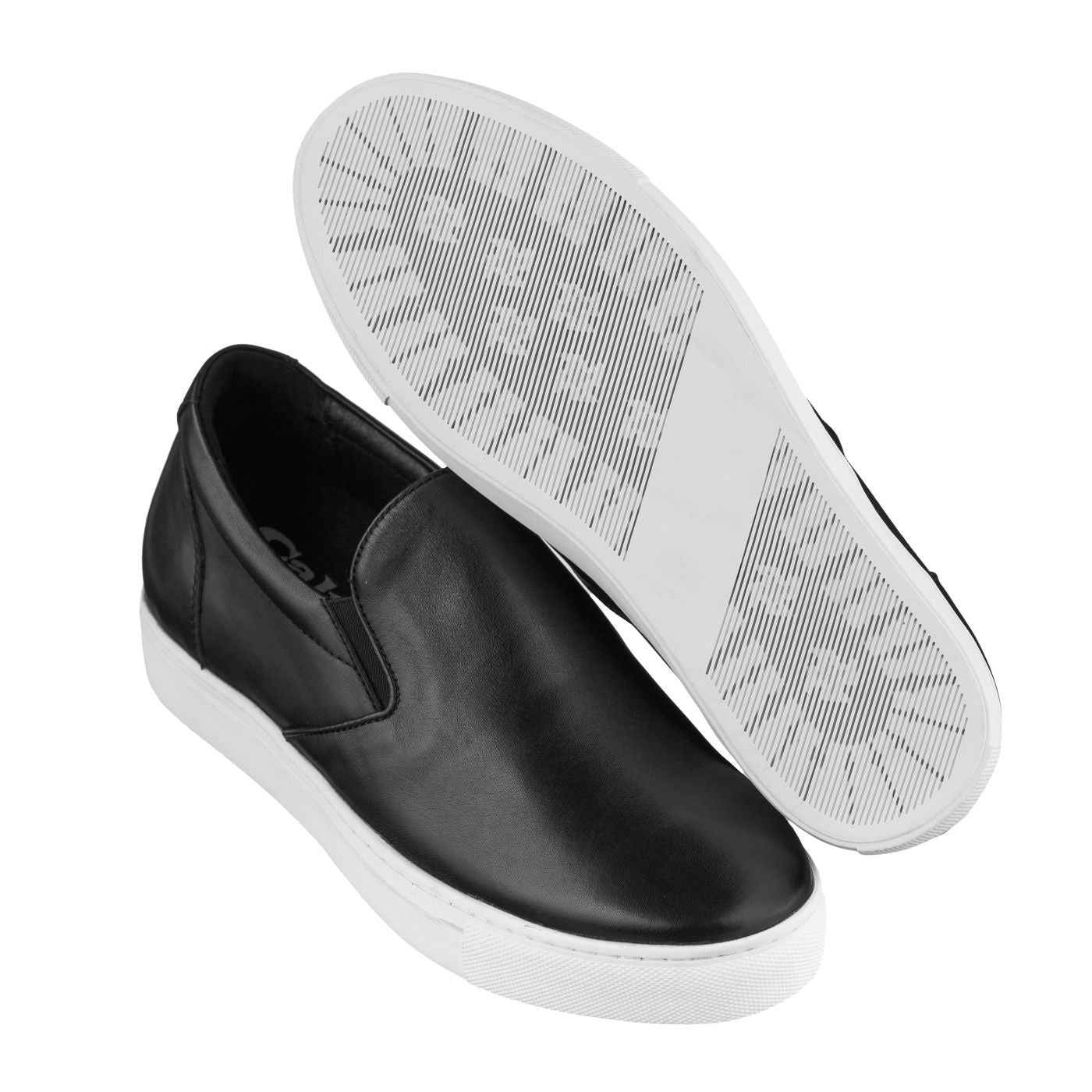 CALTO - T1021 - 2.4 Inches Taller (Black) Nappa Leather - Lightweight Tallmenshoes.com