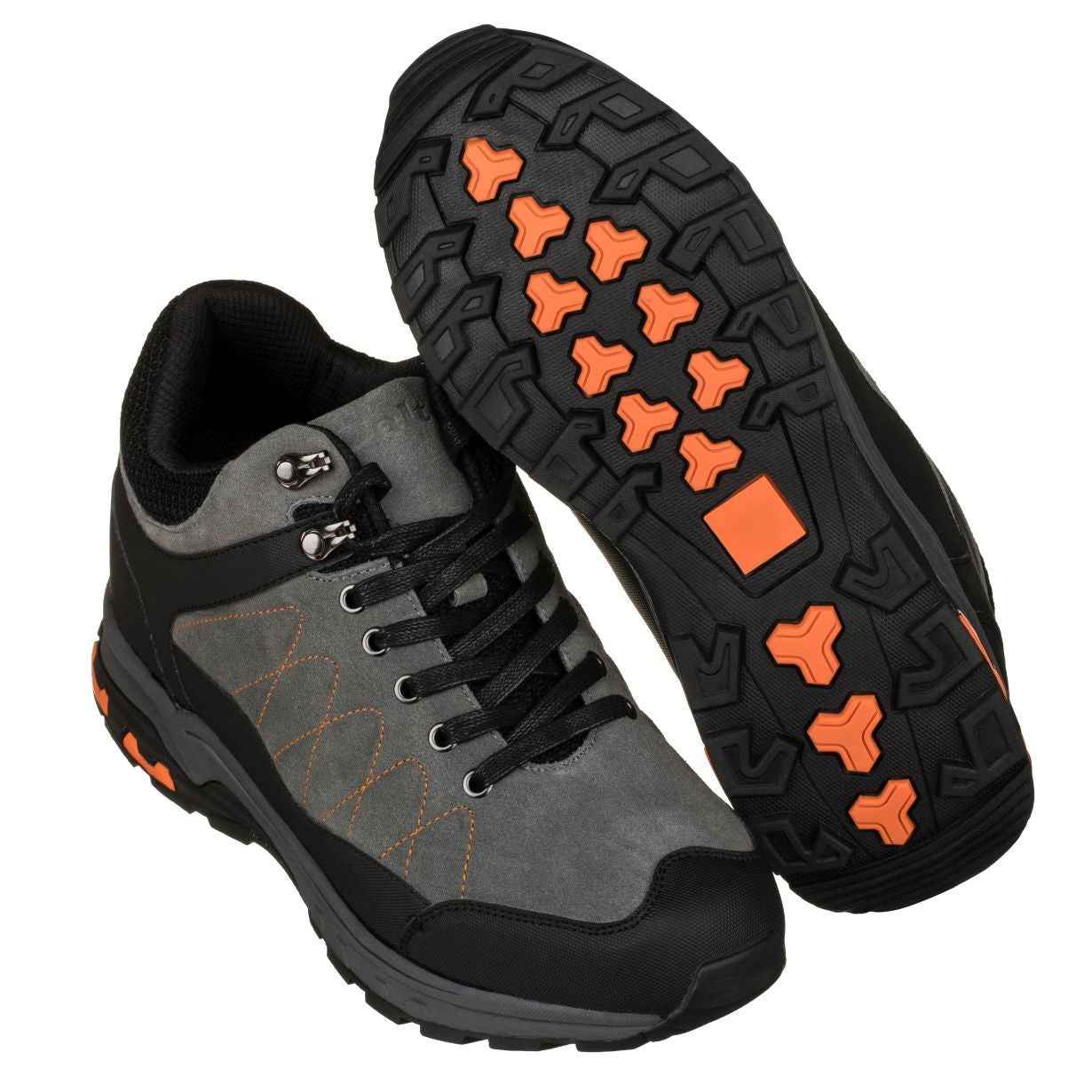 CALTO - H75472 - 3.2 Inches Taller (Grey) - Hiking Style Boots Tallmenshoes.com