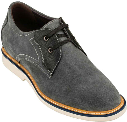 CALTO Business Casual Grey Leather Shoes 2.8 Inch  - Y42023 Tallmenshoes.com