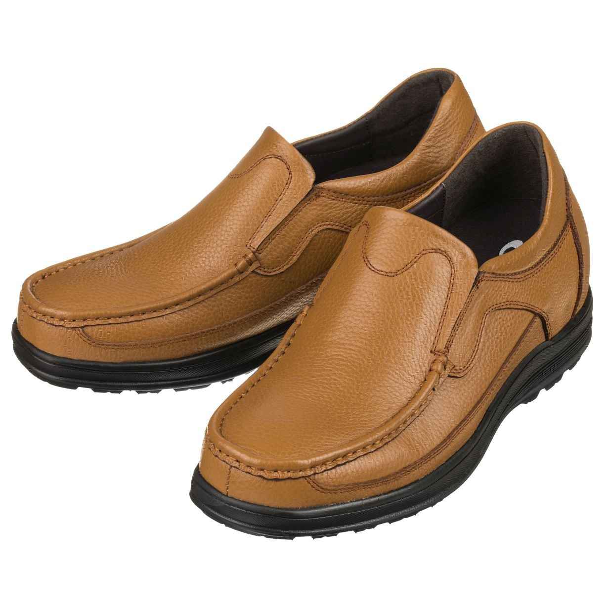 CALTO - G1829 - 3.2 Inches Taller (Tan Brown) - Lightweight Tallmenshoes.com