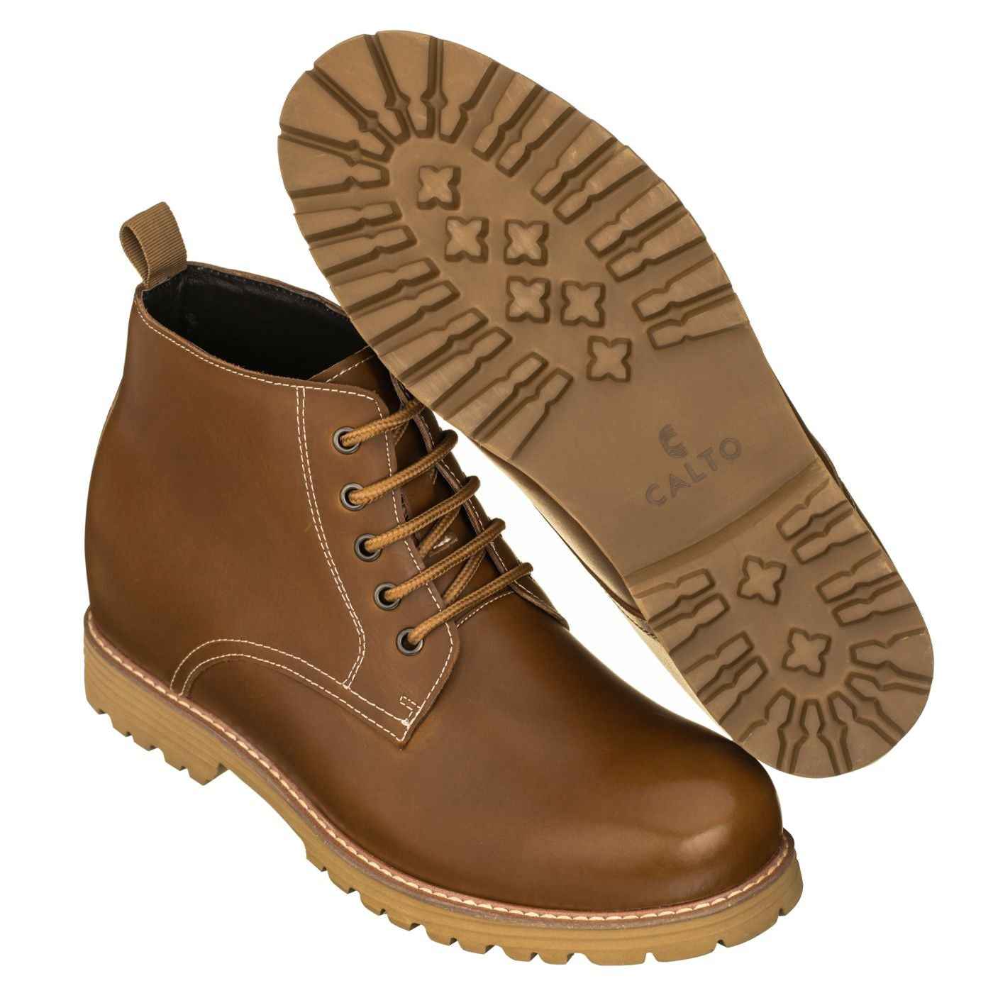 CALTO - S8751 - 3.4 Inches Taller (Brown) Tallmenshoes.com