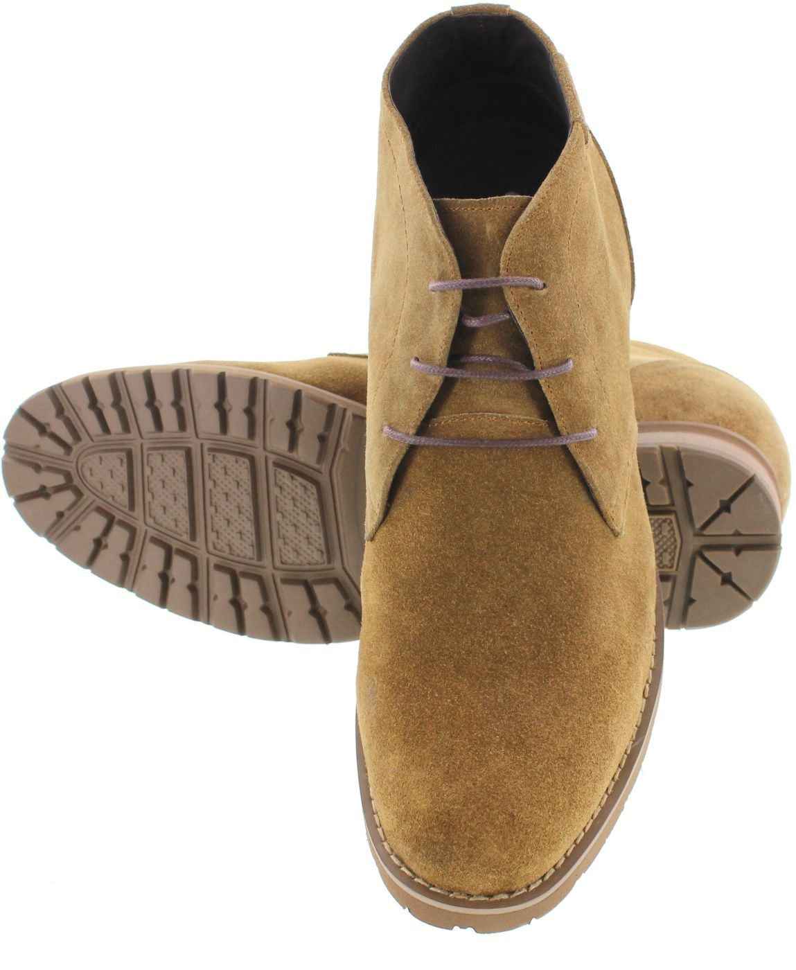 CALTO Brown Nubuck Leather Dress Boots - Three Inches - T65561 Tallmenshoes.com