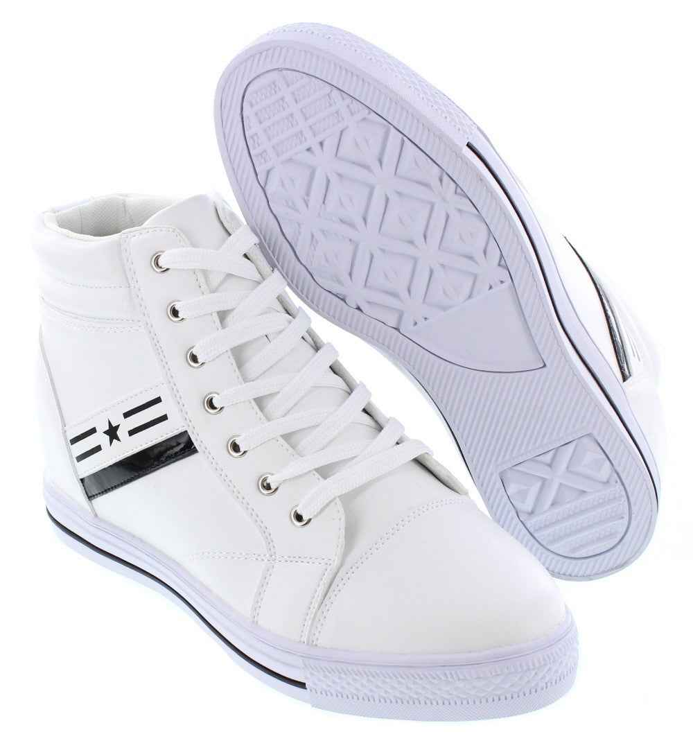 CALDEN High-Top Elevator Sneakers - Three Inches - K107222 Tallmenshoes.com