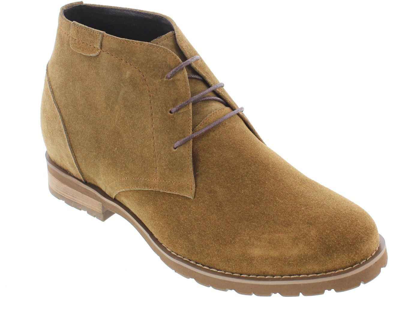CALTO Brown Nubuck Leather Dress Boots - Three Inches - T65561 Tallmenshoes.com