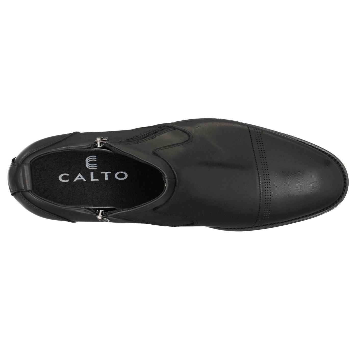 CALTO - S28001 - 3.2 Inches Taller (Black) - Lightweight - Zipper Boots Tallmenshoes.com