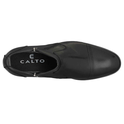 CALTO - S28001 - 3.2 Inches Taller (Black) - Lightweight - Zipper Boots Tallmenshoes.com