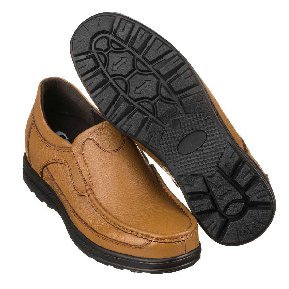 CALTO - G1829 - 3.2 Inches Taller (Tan Brown) - Lightweight Tallmenshoes.com