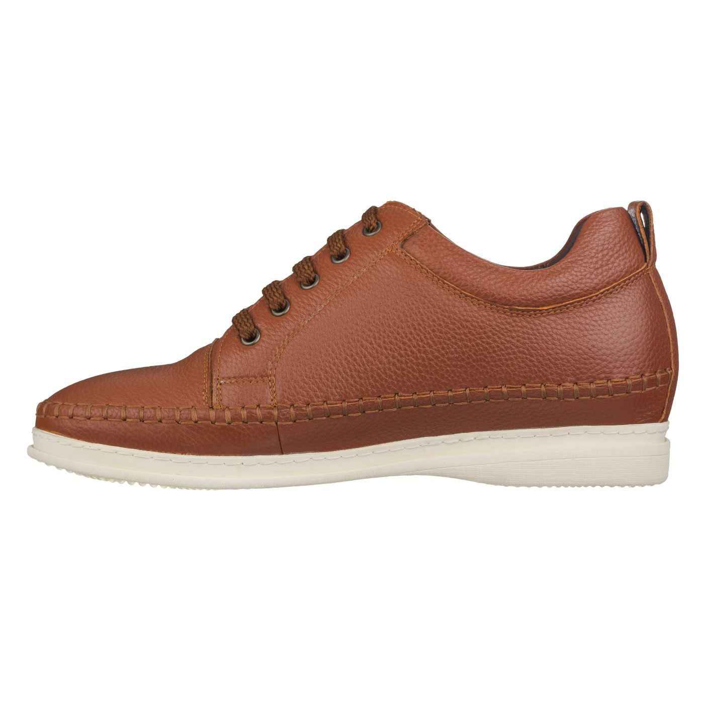 CALTO Casual 3 Inch Leather Elevator Sneakers - Brown - S4313 Tallmenshoes.com
