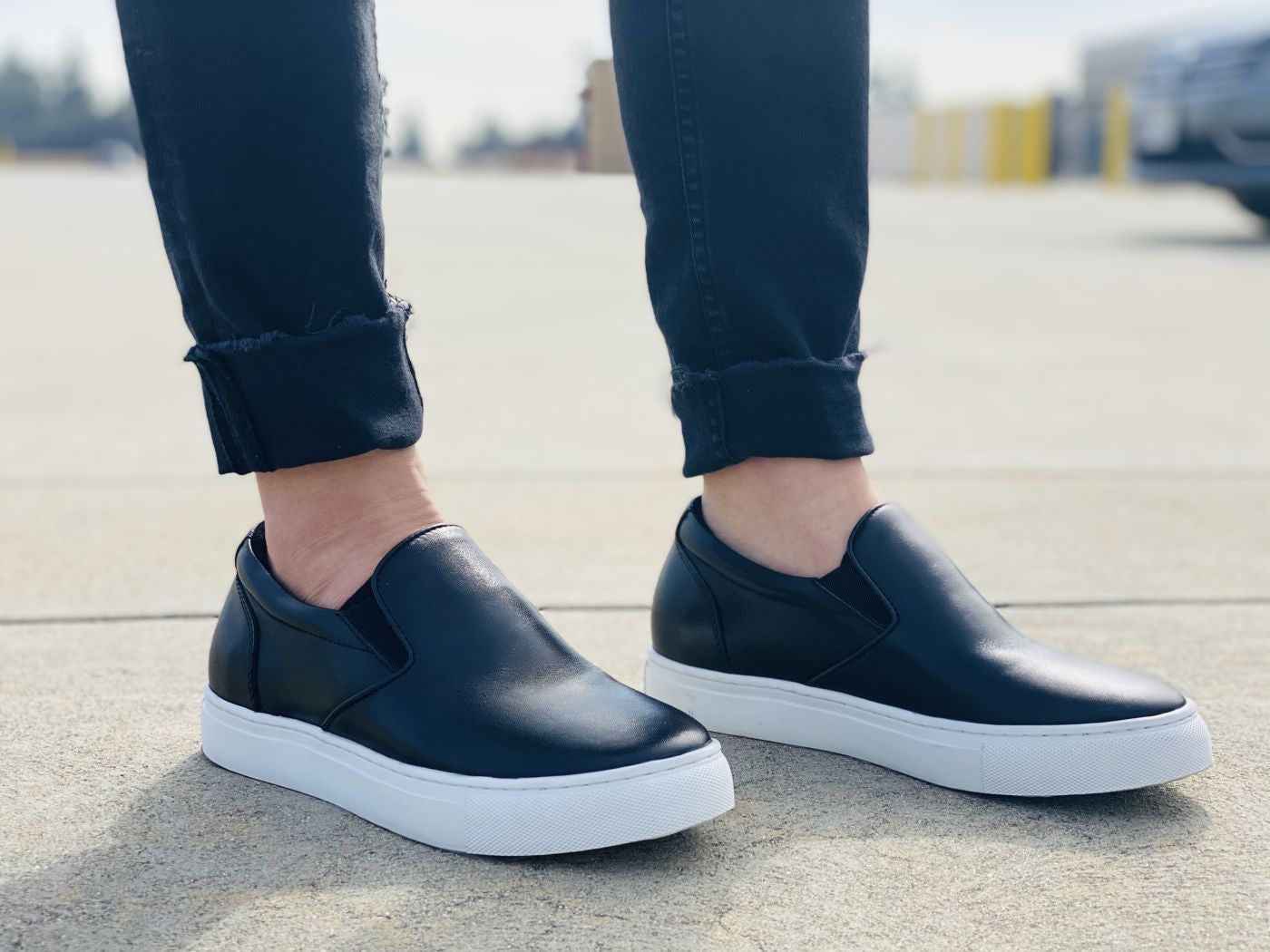 CALTO - T1021 - 2.4 Inches Taller (Black) Nappa Leather - Lightweight Tallmenshoes.com