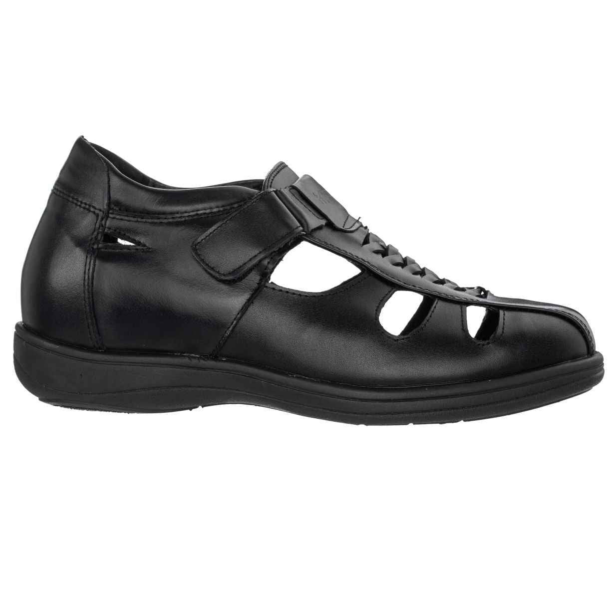 TOTO Black Braided Leather Sandals - Three Inches - G1307 Tallmenshoes.com