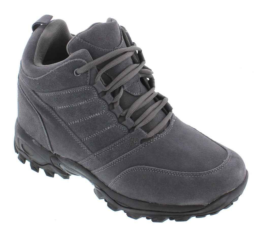 CALTO - H0032 - 4 Inches Taller (Grey) - Hiking Style Boots Tallmenshoes.com