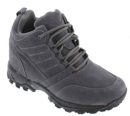 CALTO - H0032 - 4 Inches Taller (Grey) - Hiking Style Boots Tallmenshoes.com