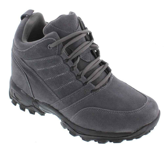 CALTO - H0032 - 4 Inches Taller (Grey) - Hiking Style Boots Tallmenshoes.com