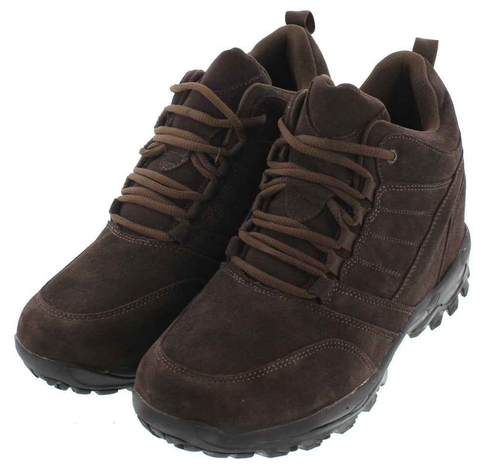 CALTO - H0031 - 4 Inches Taller (Dark Brown) - Hiking Style Boots Tallmenshoes.com