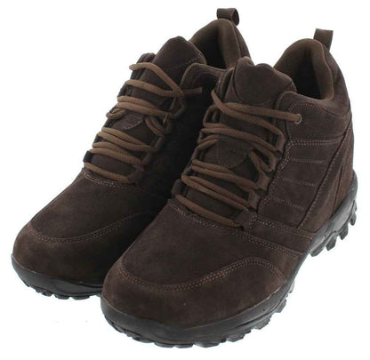 CALTO - H0031 - 4 Inches Taller (Dark Brown) - Hiking Style Boots Tallmenshoes.com