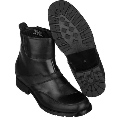 Black CALTO Elevator Motorcycle Boots - 3.3 Inches - G6251 Tallmenshoes.com