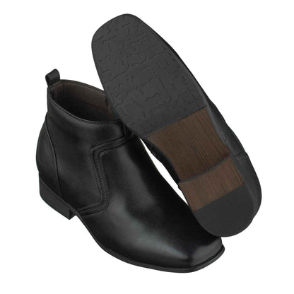 CALTO - G99809 - 3.2 Inches Taller (Black) - Zipper Boots Tallmenshoes.com