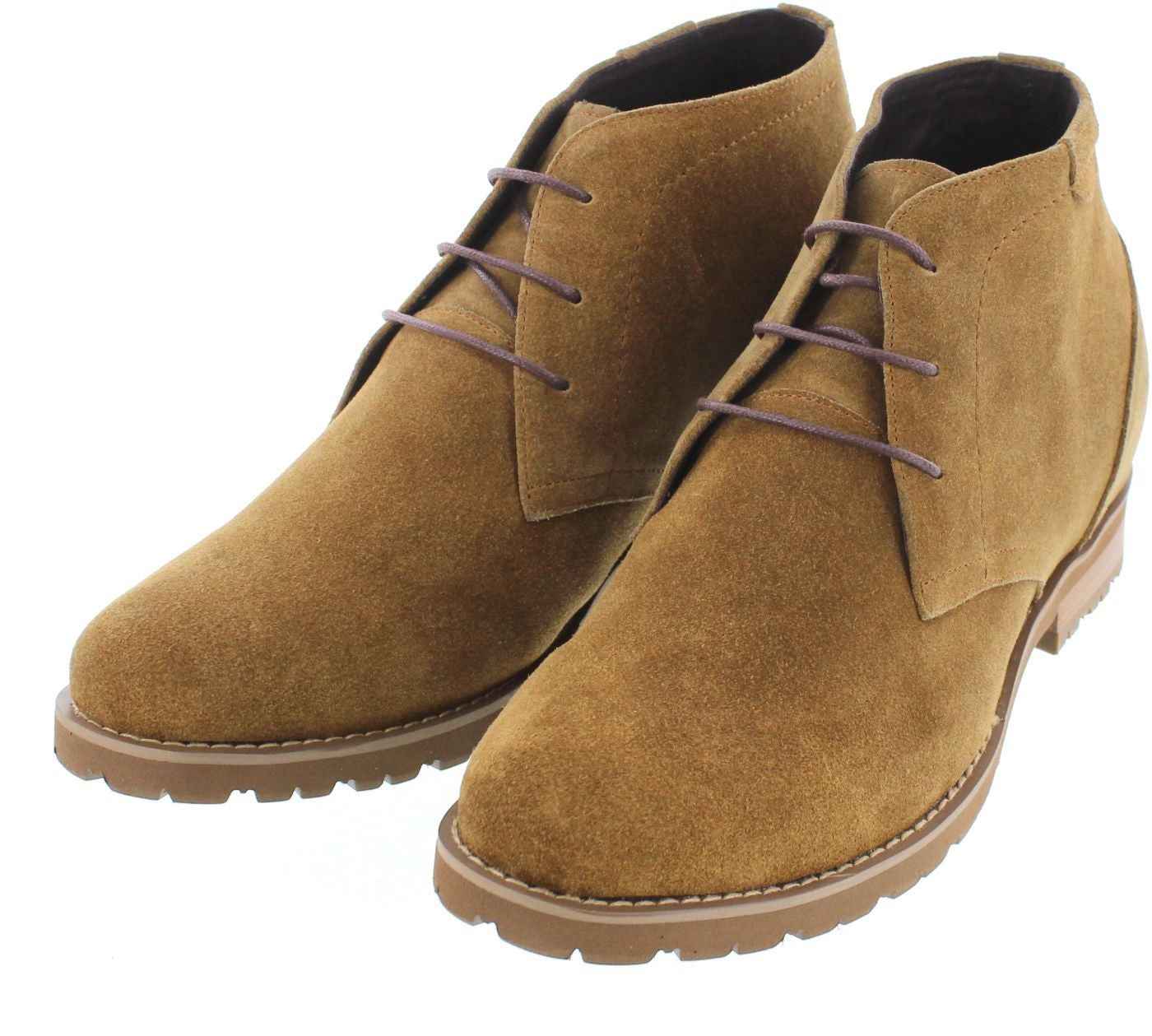 CALTO Brown Nubuck Leather Dress Boots - Three Inches - T65561 Tallmenshoes.com