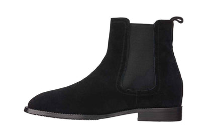CALTO - K33090 - 2.9 Inches Taller (Black) - Suede Chelsea Boot Tallmenshoes.com