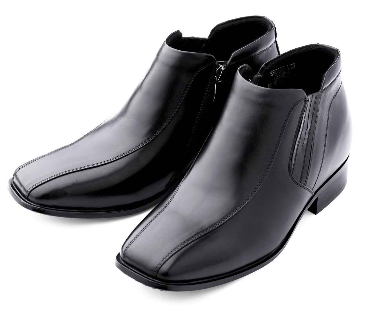 CALDEN - K99805 - 3.2 Inches Taller (Black) Zipper Boots Tallmenshoes.com