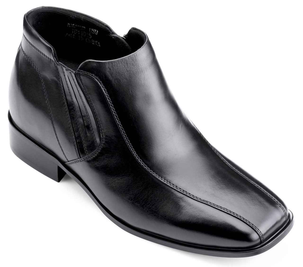 CALDEN - K99805 - 3.2 Inches Taller (Black) Zipper Boots Tallmenshoes.com