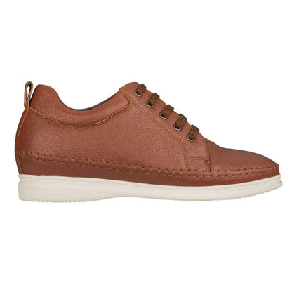 CALTO Casual 3 Inch Leather Elevator Sneakers - Brown - S4313 Tallmenshoes.com