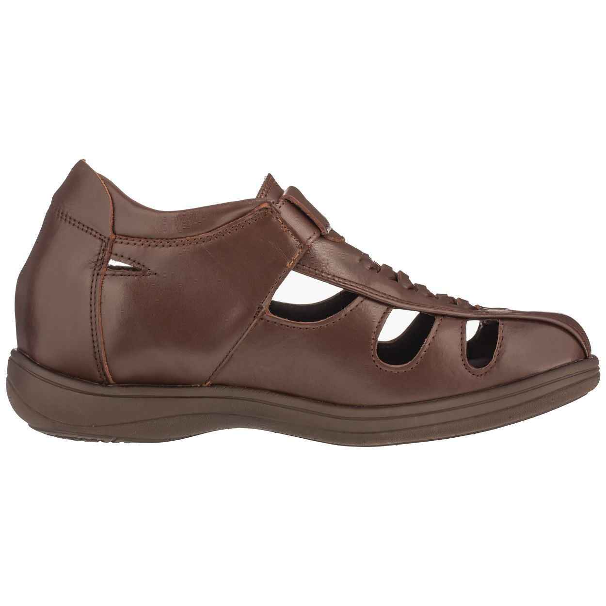 TOTO - G13072 - 3.2 Inches Taller (Cordovan Dark Brown) Braided Sandals - Super Lightweight Tallmenshoes.com