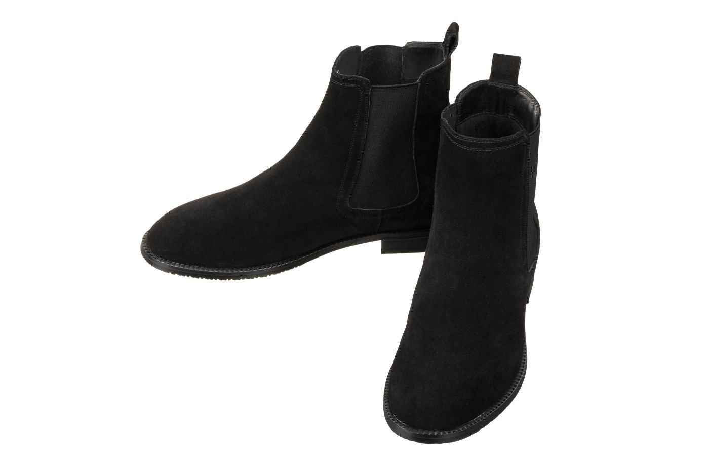 CALTO - K33090 - 2.9 Inches Taller (Black) - Suede Chelsea Boot Tallmenshoes.com