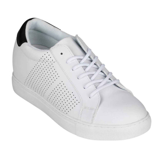 CALTO 2.6-Inch Taller White Elevator Sneakers H0833 Tallmenshoes.com