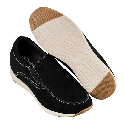 CALTO - G4903 - 2.8 Inches Taller (Nubuck Black) - Super Lightweight Tallmenshoes.com
