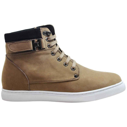 CALTO - T53121 - 2.6 Inches Taller (Nubuck Tan) - High top sneak-boot Tallmenshoes.com