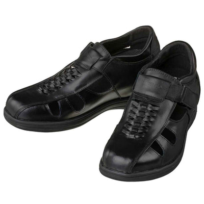 TOTO Black Braided Leather Sandals - Three Inches - G1307 Tallmenshoes.com