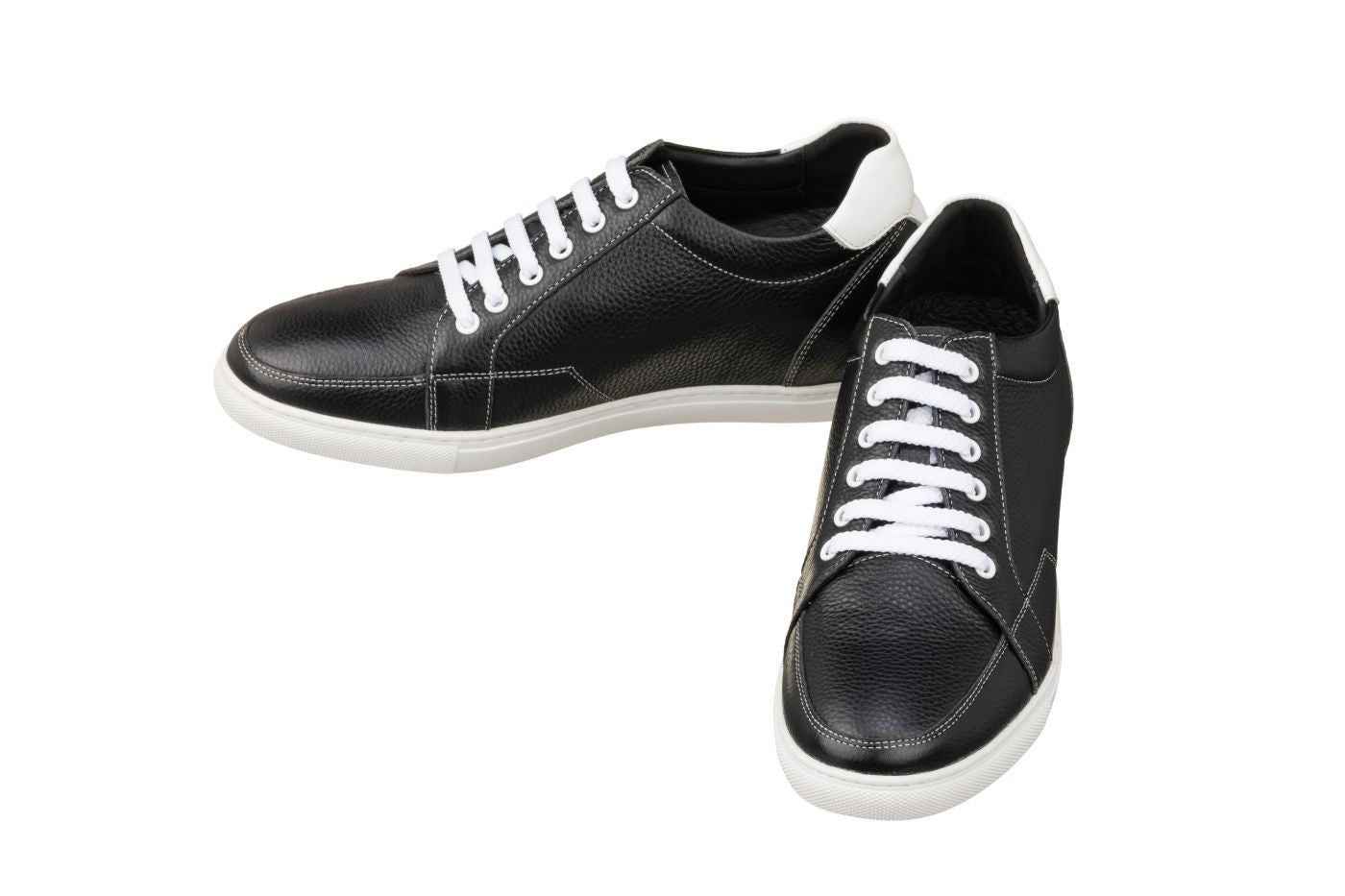 CALTO - K0081 - 2.5 Inches Taller (Black/White) Tallmenshoes.com
