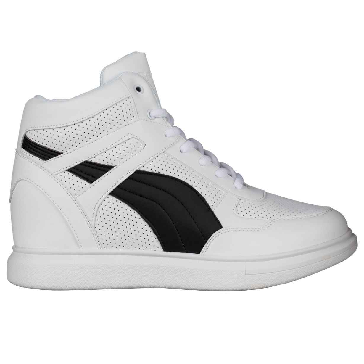 CALTO - H71903 - 3.8 Inches Taller (White/Black) Tallmenshoes.com