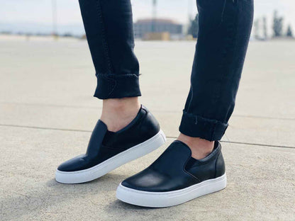 CALTO - T1021 - 2.4 Inches Taller (Black) Nappa Leather - Lightweight Tallmenshoes.com