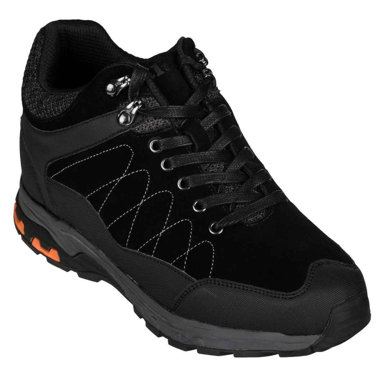 CALTO - H75470 - 3.2 Inches Taller (Black) - Hiking Style Boots Tallmenshoes.com