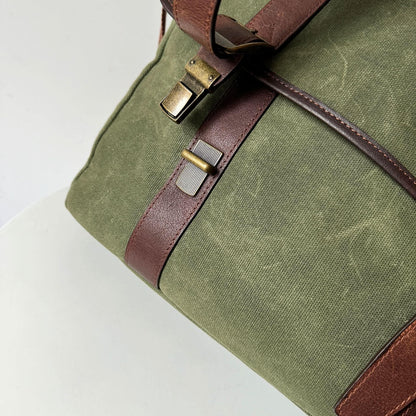 Maxwell Waxed Canvas Messenger Bag – Canvas & Leather Crossbody MiamiLeathers.com